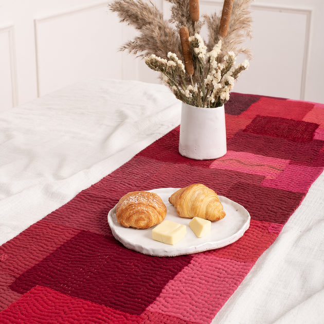 Handmade Vintage Kantha Table Runner in USA – Maison Mieko