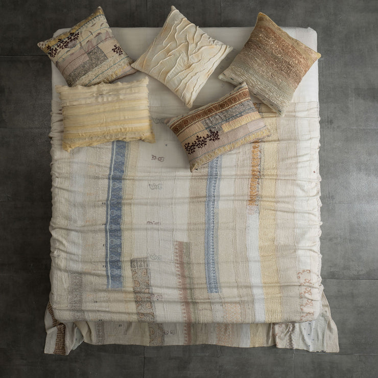 Jewels Stripe Patch Kantha Quilt