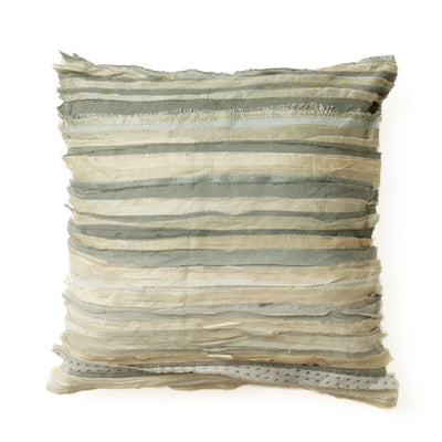 Grey Mist Ombre Wavy Stripe Cushion