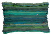 Wavy Stripe Vintage Patch Pillow Sham - Green