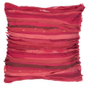 Wavy Stripe Vintage Patch Pillow Sham - Red