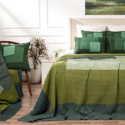 Landscape Handmade Vintage Kantha Quilt - Green