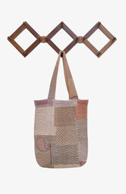 Mosaic Fray Handmade Vintage Kantha Tote Bag - Mushroom