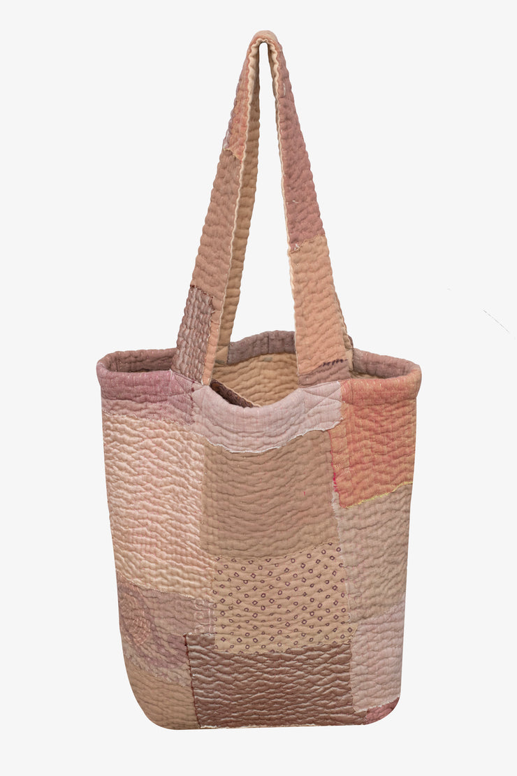 Mosaic Fray Handmade Vintage Kantha Tote Bag - Mushroom