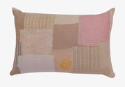 Mosaic Fray Handmade Vintage Kantha Pillow Sham - Taupe