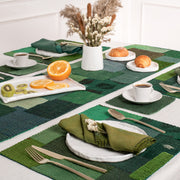 Landscape Handmade Vintage Kantha Table Runner - Green
