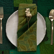Landscape Handmade Vintage Kantha Napkin Set - Green